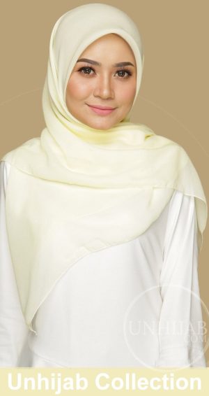 Hijab Mousseline Carré Jaune Collection Riley
