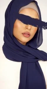 Hijab Mousseline Bleu Marine Collection Premium 2 Hijab Mousseline bleu Marine collection premium