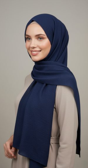 Hijab Plissé Careena navy