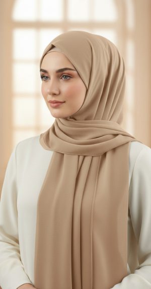 Hijab Beige Mousseline