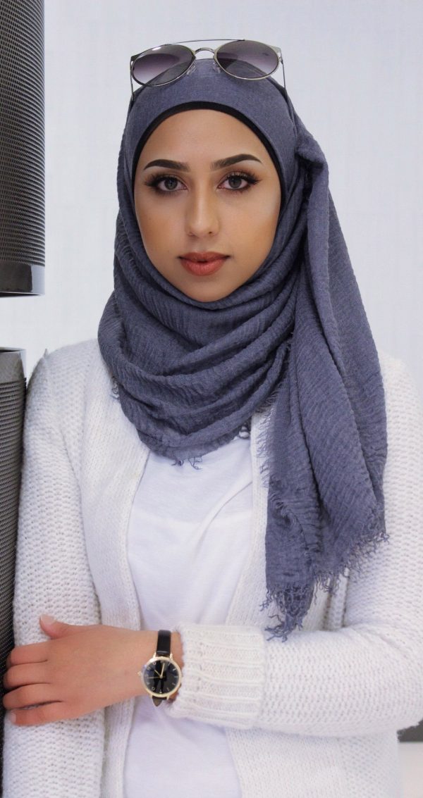 Hijab Froissé Denim Basic Collection