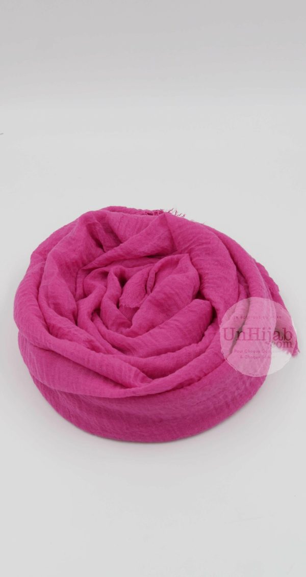 Hijab Froissé Fushia Basic Collection