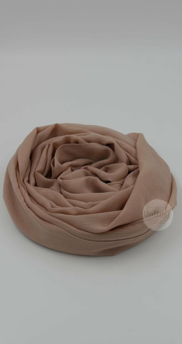 Beige Hijab Mousseline Froissé