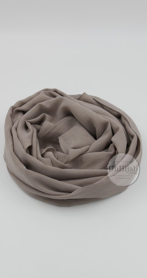 Hijab Mousseline Froissé Taupe