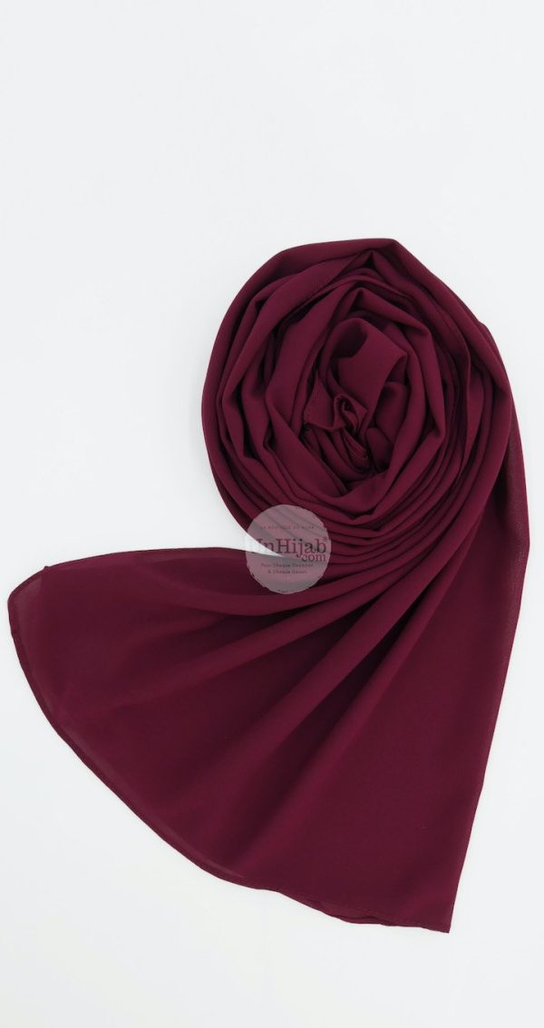 Hijab Mousseline Bordeaux Premium Collection