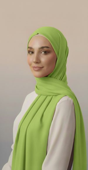 hijab_mousseline_premium__Vert-Lime