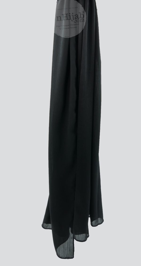 Hijab Satin Froissé Noir