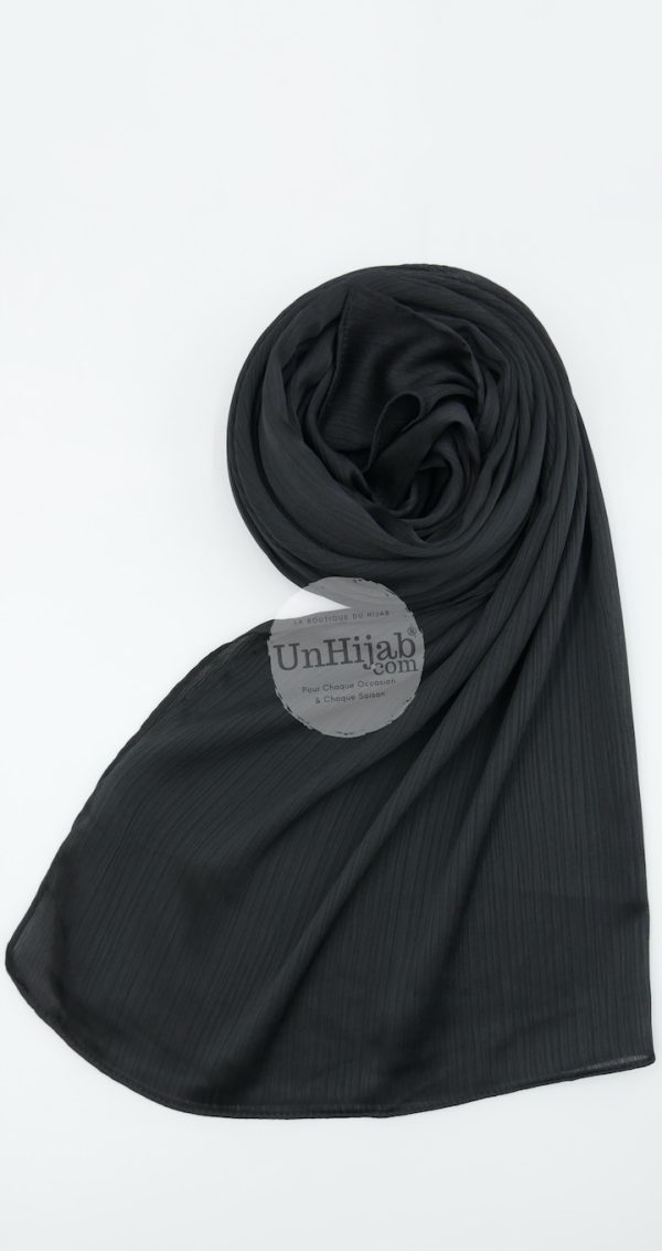 Hijab Satin Froissé Noir