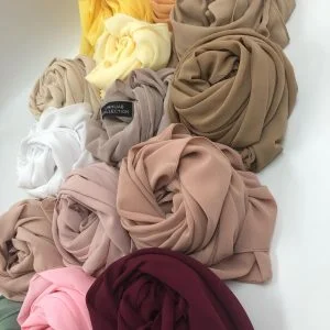 Hijab Mousseline Jaune Premium Collection 1 Hijab Mousseline