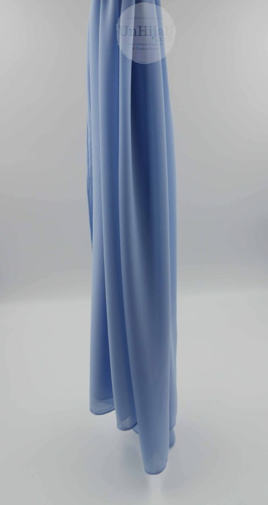 Hijab Mousseline Bleu poudré Premium Collection – view 4