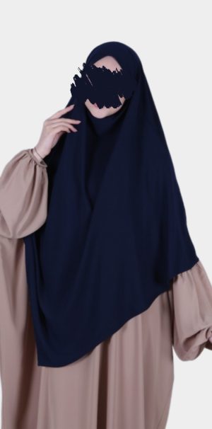 khimar long bleu marine