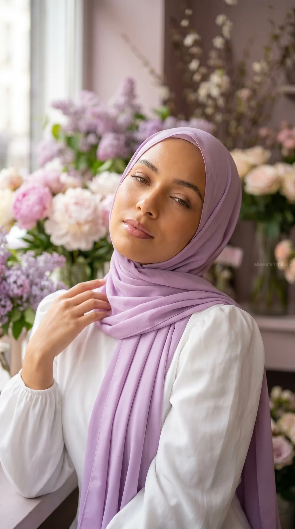 Hijab Soie de Médine Lilas