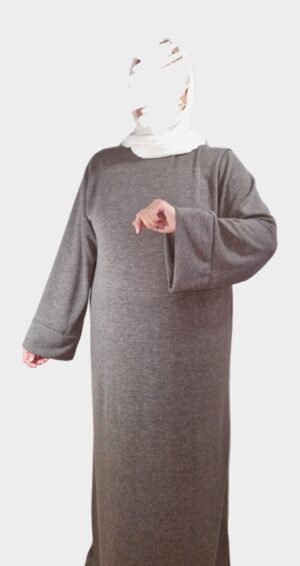 Robe pull longue femme Taupe