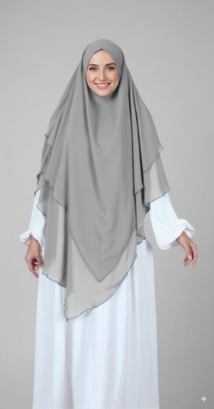 khimar 3 voile gris