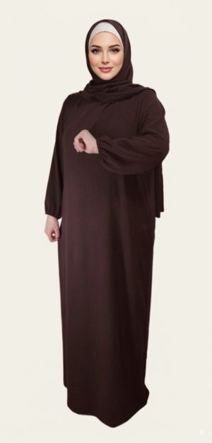 Robe-Abaya-voile-integre-Chocolat