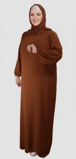 Robe Abaya voile integré Marron