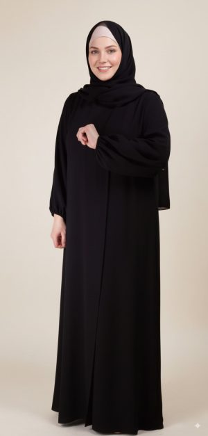Robe-Abaya-voile-integre-Noire