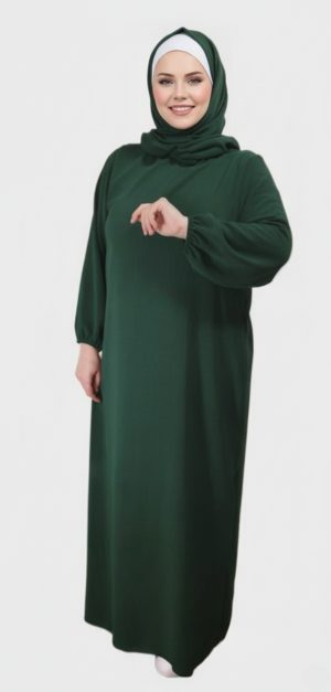 Abaya vert Foret Simple manches élastique