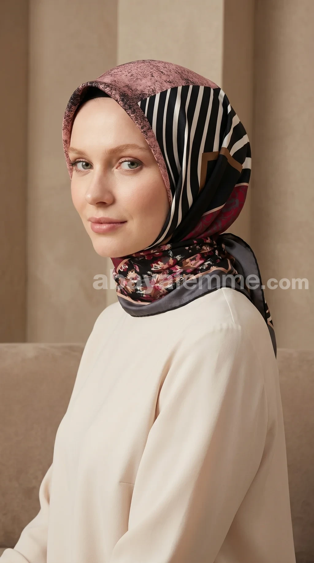 Foulard carré effet soie FT57 0