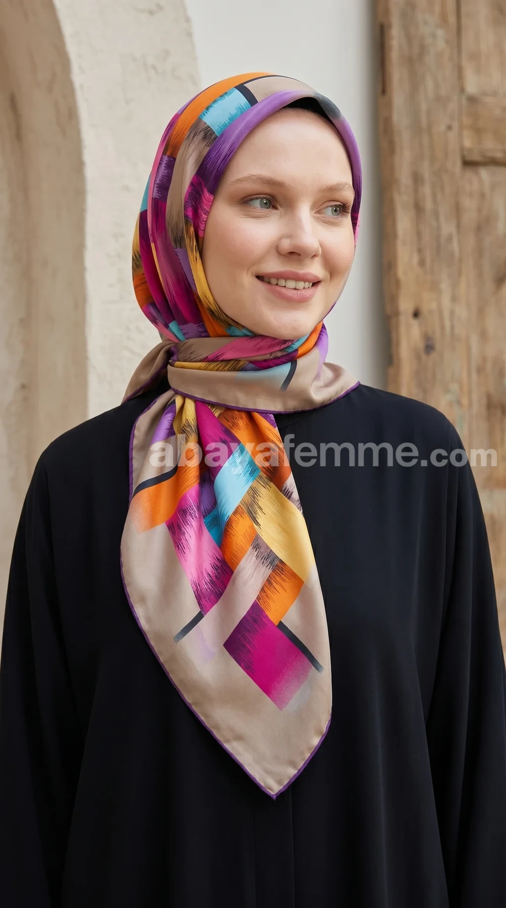 Foulard carré effet soie FT58