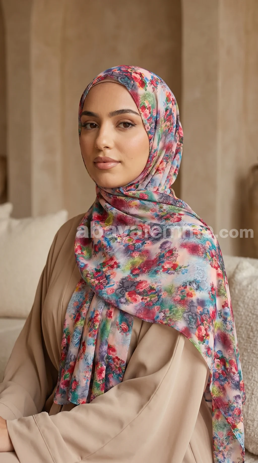 Hijab mousseline imprime turc collection Lilia MIT02